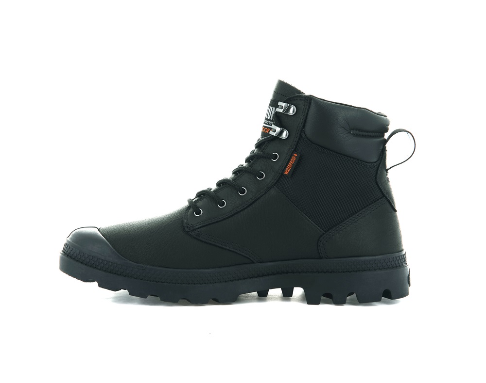 Botas Palladium PAMPA SHIELD WP+ LTH Hombre Negras | Costa Rica-48752